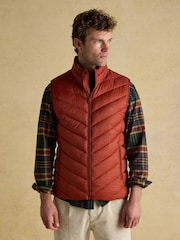 Joules Garrett Orange Showerproof Padded Gilet - Image 4 of 10