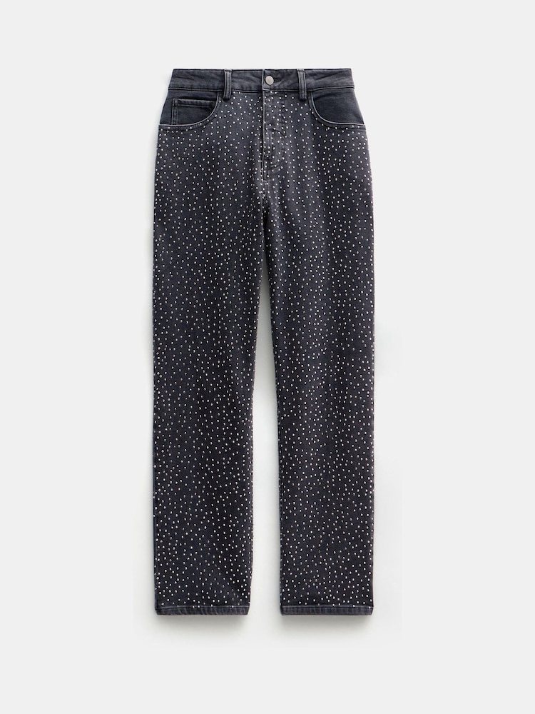 Hush Black Alex Slim Straight Leg Jeans with Rhinestones - Image 5 of 5