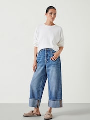 Hush Blue Mia Cropped Straight Leg 100% Cotton Jeans - Image 2 of 5