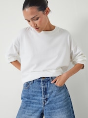 Hush Blue Mia Cropped Straight Leg 100% Cotton Jeans - Image 3 of 5