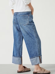 Hush Blue Mia Cropped Straight Leg 100% Cotton Jeans - Image 4 of 5
