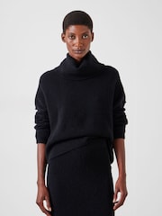 Hush Charcoal Black Meryl Roll Neck Wool Blend Jumper - Image 1 of 5