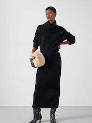 Hush Charcoal Black Meryl Roll Neck Wool Blend Jumper - Image 2 of 5