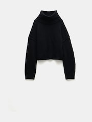 Hush Charcoal Black Meryl Roll Neck Wool Blend Jumper - Image 5 of 5