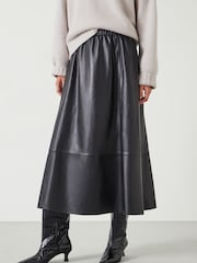 Hush Black Agatha Leather Midi Skirt - Image 2 of 5