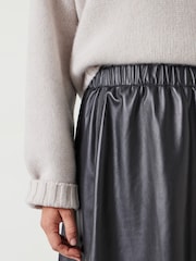 Hush Black Agatha Leather Midi Skirt - Image 4 of 5
