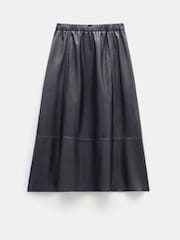 Hush Black Agatha Leather Midi Skirt - Image 5 of 5