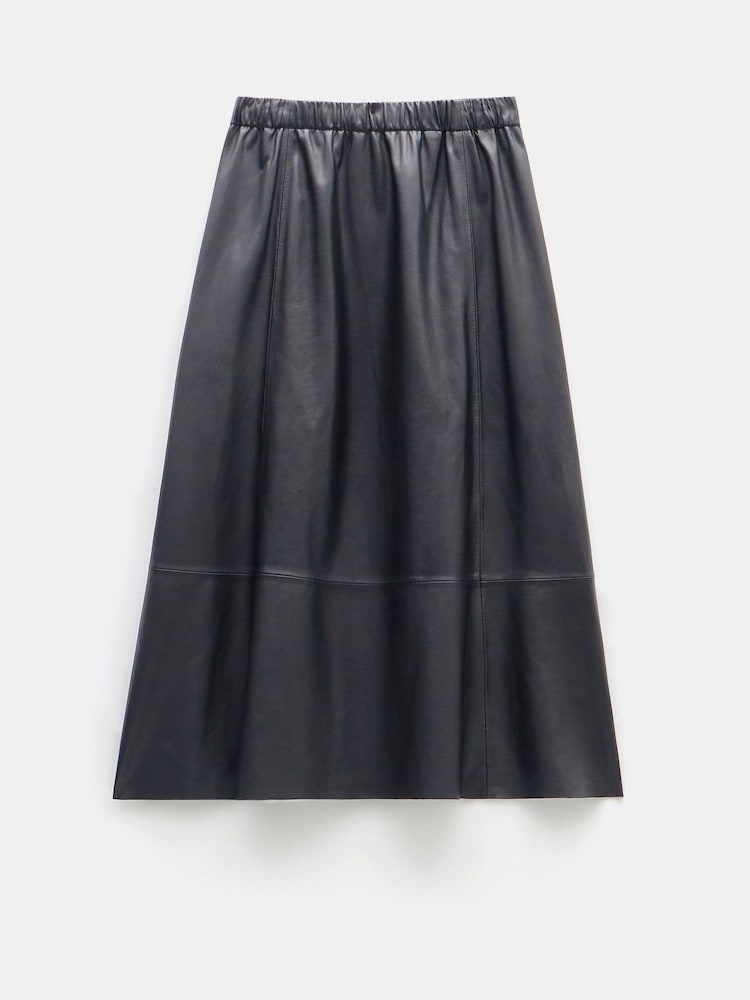 Hush Black Agatha Leather Midi Skirt - Image 5 of 5