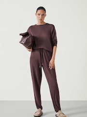 Hush Brown Elle Supersoft Relaxed Joggers - Image 1 of 4