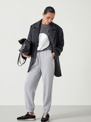 Hush Grey Metallic Print Oversized Graphic 100% Cotton T-Shirt - Image 2 of 5
