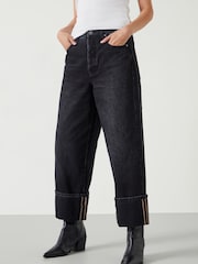 Hush Black Mia Cropped Straight Leg 100% Cotton Jeans - Image 1 of 5