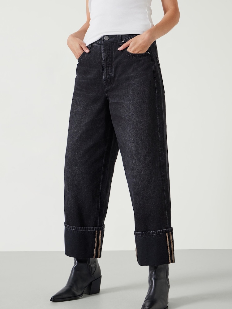 Hush Black Mia Cropped Straight Leg 100% Cotton Jeans - Image 1 of 5
