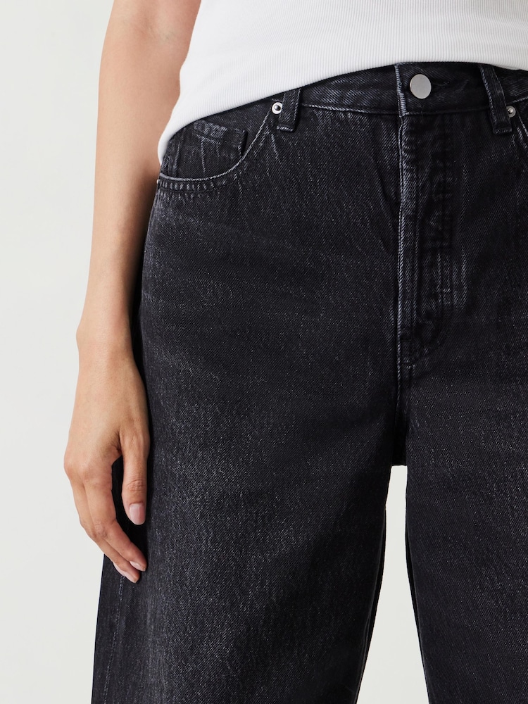Hush Black Mia Cropped Straight Leg 100% Cotton Jeans - Image 3 of 5