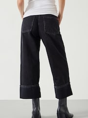 Hush Black Mia Cropped Straight Leg 100% Cotton Jeans - Image 4 of 5