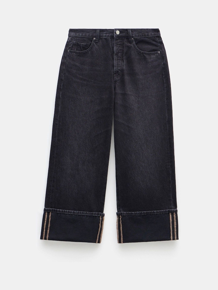 Hush Black Mia Cropped Straight Leg 100% Cotton Jeans - Image 5 of 5