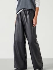 Hush Black Agatha Leather Pull On Trousers - Image 2 of 5