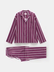 Hush Purple Amita Cotton Flannel Multi Stripe Pyjamas - Image 5 of 5