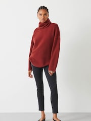 Hush Brown Meryl Roll Neck Wool Blend Jumper - Image 1 of 4