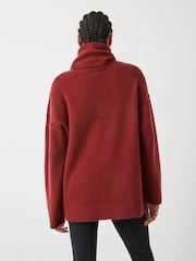 Hush Brown Meryl Roll Neck Wool Blend Jumper - Image 3 of 4
