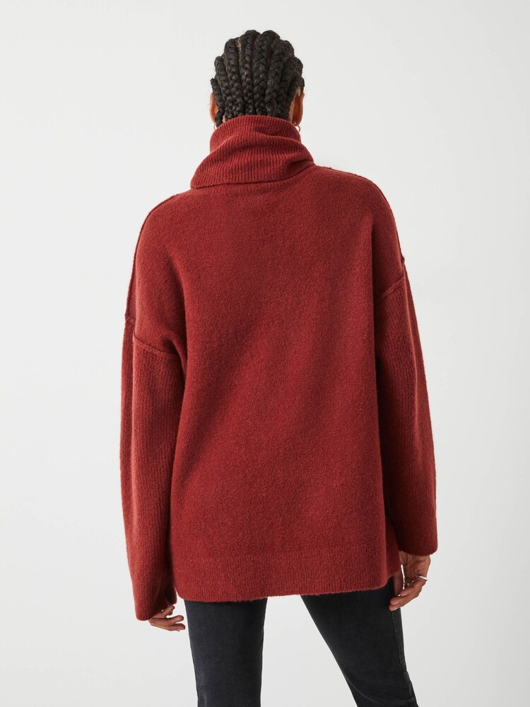 Hush Brown Meryl Roll Neck Wool Blend Jumper - Image 3 of 4