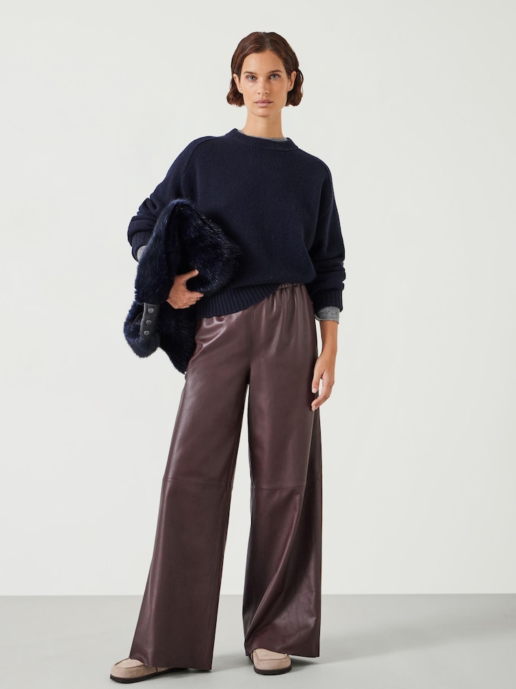 Hush Brown Agatha Leather Pull On Trousers - Image 1 of 5