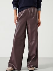 Hush Brown Agatha Leather Pull On Trousers - Image 2 of 5
