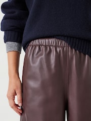 Hush Brown Agatha Leather Pull On Trousers - Image 4 of 5