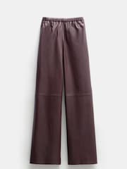 Hush Brown Agatha Leather Pull On Trousers - Image 5 of 5