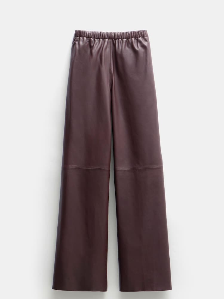 Hush Brown Agatha Leather Pull On Trousers - Image 5 of 5