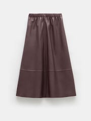 Hush Red Agatha Leather Midi Skirt - Image 5 of 5