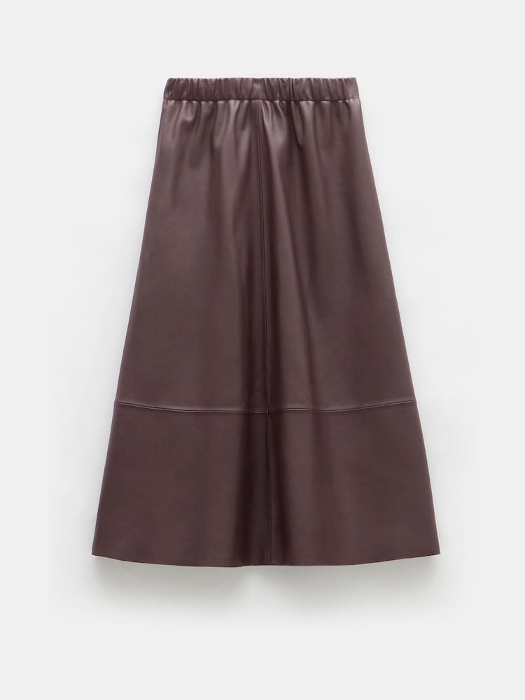 Hush Red Agatha Leather Midi Skirt - Image 5 of 5