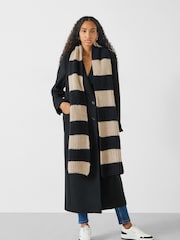 Hush Black Morgan Knitted Stripe Scarf - Image 2 of 5