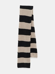 Hush Black Morgan Knitted Stripe Scarf - Image 3 of 5