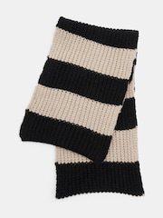 Hush Black Morgan Knitted Stripe Scarf - Image 4 of 5