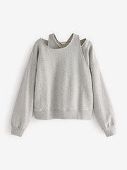 Hush Grey Beck Heavyweight Layered 100% Cotton Sweatshirt - Image 4 of 4