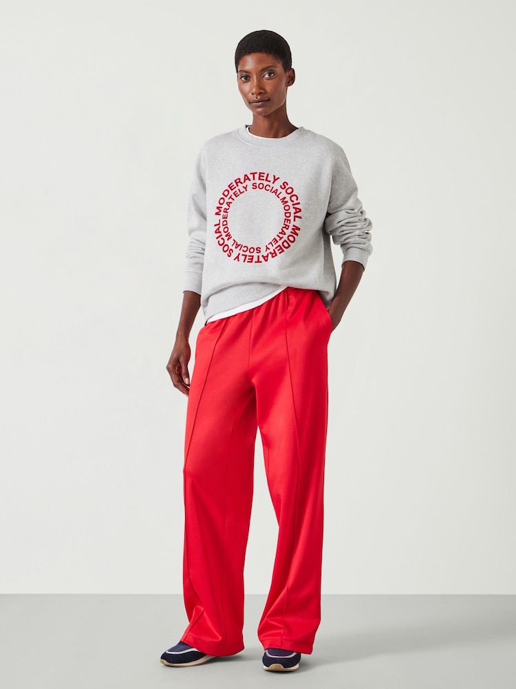 Hush Grey Moderately Social Graphic Relaxed 100% Cotton Sweatshirt - Image 2 of 5