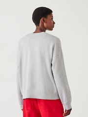 Hush Grey Moderately Social Graphic Relaxed 100% Cotton Sweatshirt - Image 3 of 5
