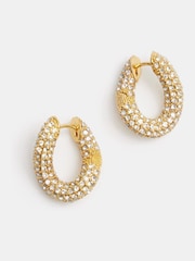 Hush Gold Tone Pia Pave Twist Hoop Earrings - Image 1 of 5