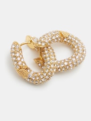 Hush Gold Tone Pia Pave Twist Hoop Earrings - Image 3 of 5