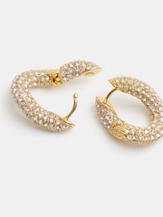 Hush Gold Tone Pia Pave Twist Hoop Earrings - Image 4 of 5