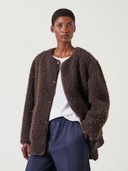 Hush Brown Anya Teddy Jacket - Image 1 of 5