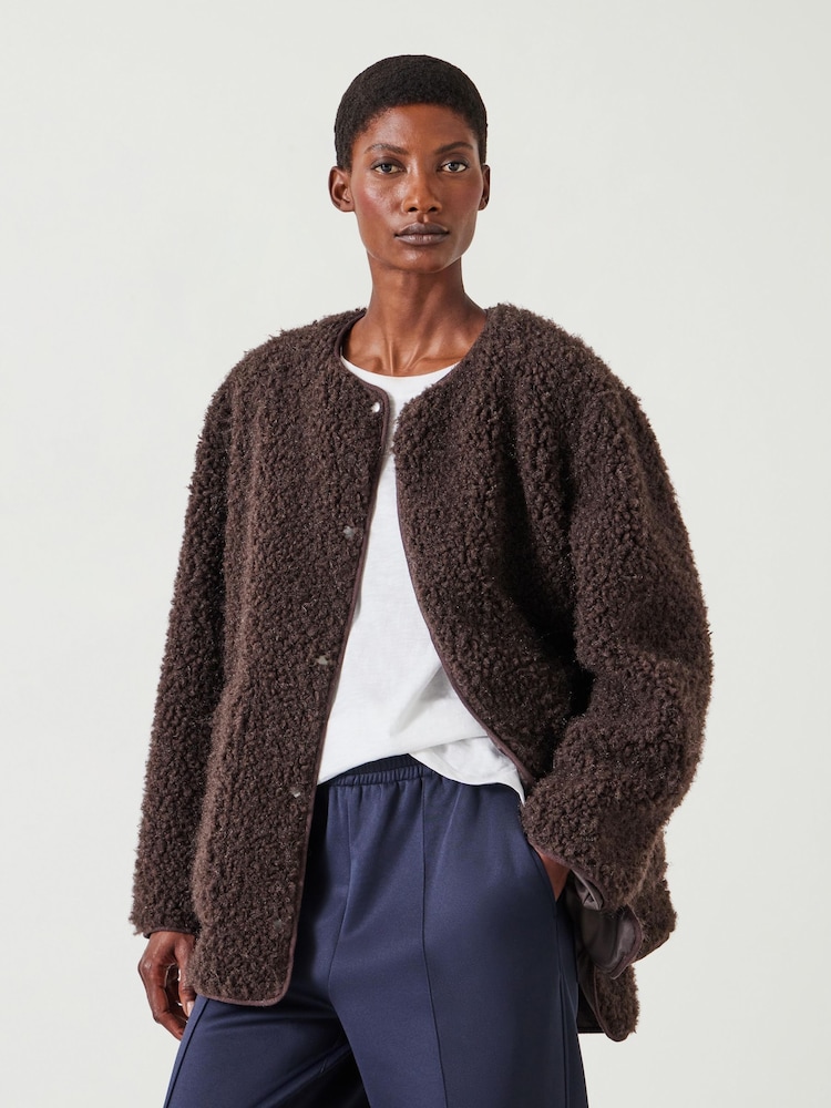 Hush Brown Anya Teddy Jacket - Image 1 of 5