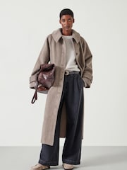 Hush Grey Munroe Pure Wool Cocoon Coat - Image 1 of 5