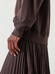 Hush Brown Gabriela Pleated Skirt Sweat Dress - Image 2 of 5