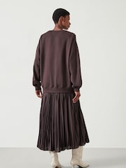 Hush Brown Gabriela Pleated Skirt Sweat Dress - Image 3 of 5