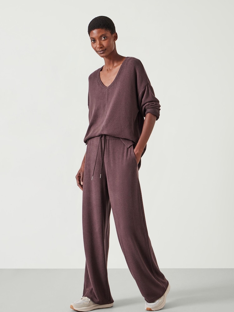 Hush Purple Elle Supersoft Wide Leg Joggers - Image 1 of 5