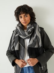 Hush Grey Winter Asymmetric Midweight Wool Scarf - Image 1 of 5
