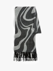 Hush Grey Winter Asymmetric Midweight Wool Scarf - Image 4 of 5