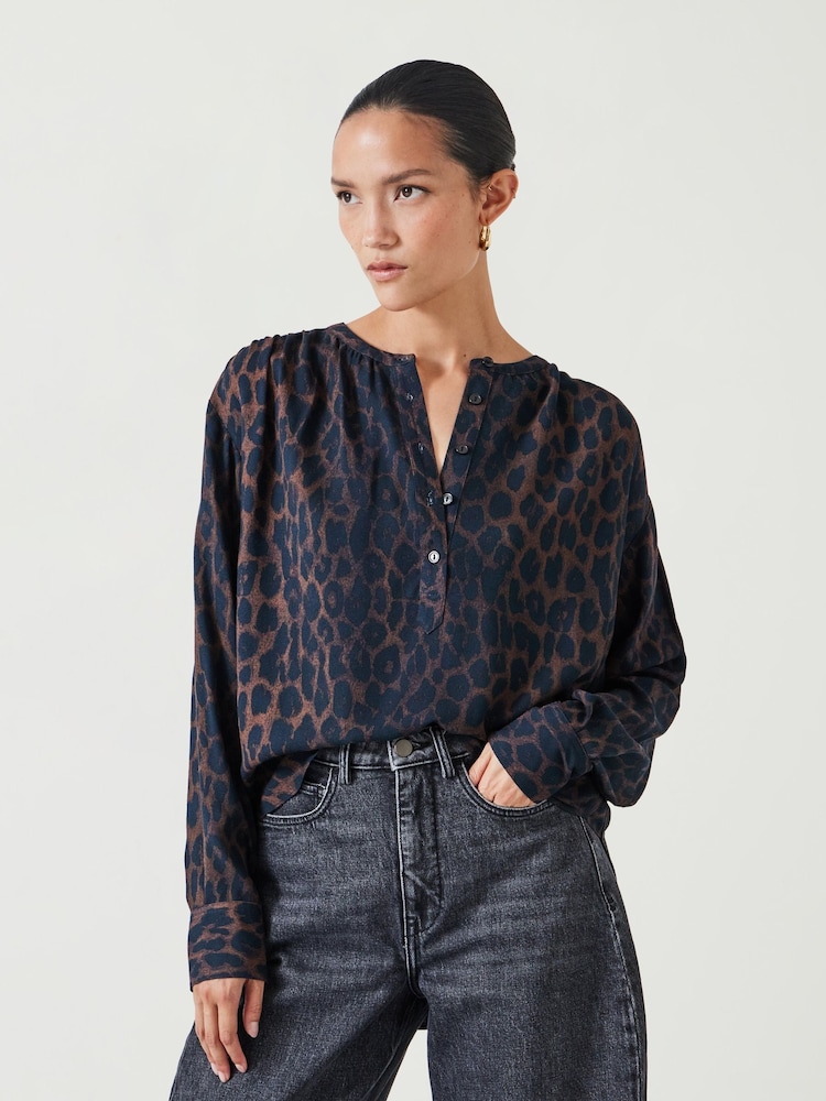 Hush Animal Print Oversized Fernanda Blouse - Image 1 of 5