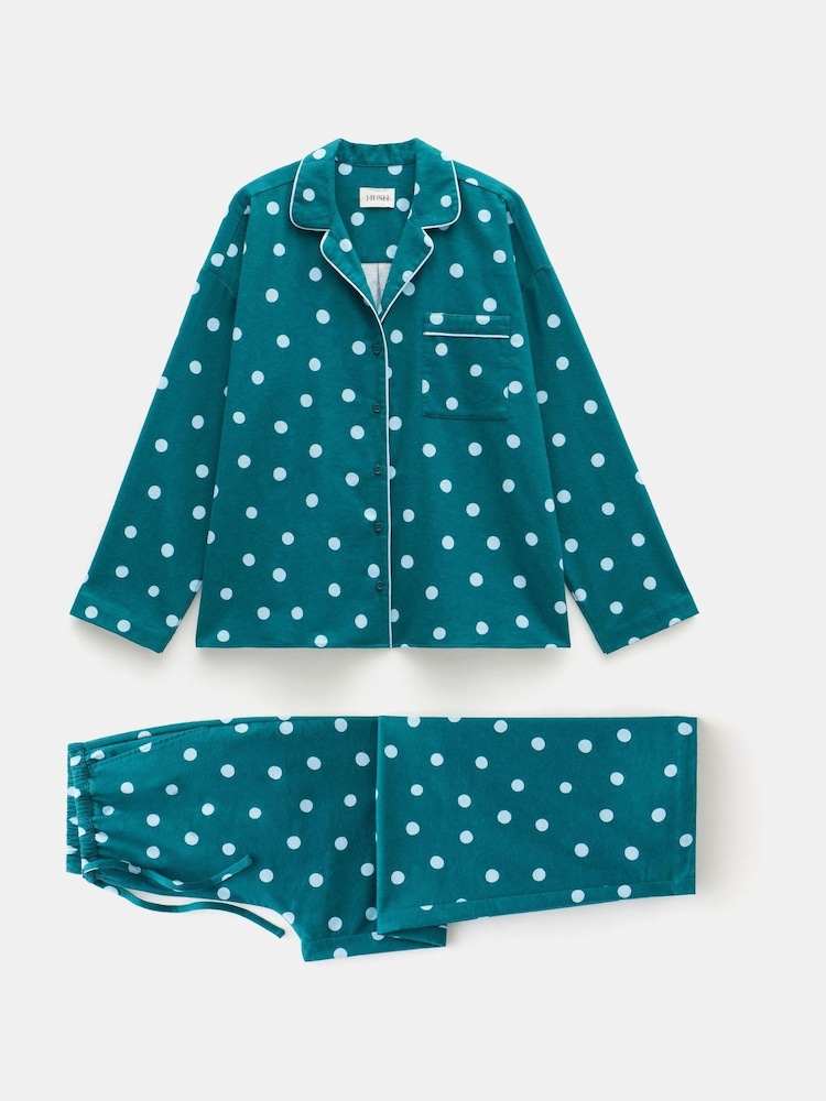 Hush Blue Amita 100% Cotton Flannel Polka Dot Pyjamas - Image 5 of 5 Hush Blue Amita 100% Cotton Flannel Polka Dot Pyjamas - Image 5 of 5
